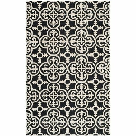 SAFAVIEH Cambridge Hand Tufted Rectangle Rug, Black and Ivory - 8 x 10 ft. CAM133E-8